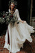 Boho Ivory Chiffon 3/4 Sleeves Two Piece Cheap Wedding Dress INN88