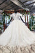 Elegant Ball Gown Big Wedding Dresses, Appliques Bridal Dress with Short Sleeves INN73