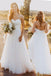 Beach Sweetheart White Wedding Dress with Lace,Casual A Line Wedding Dresses IN109