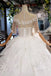 Ball Gown Half Sleeves Lace Bridal Dress with Sequins, Princess Long Wedding Dress INN72