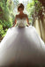 Stunning Long Sleeves Tulle Ball Gown Beaded Wedding Dress INH69