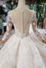 Princess Long Sleeves Ball Gown Lace Wedding Dresses, Long Bridal Dress INN43