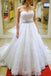 Sweetheart Strapless A-line Beading Belt Lace Wedding Dress Bridal Gown INE22