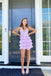 A-line V Neck Light Lavender Short Homecoming Dress Layered Cute Graduation Dress IN1850