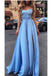 Blue Sexy Evening Formal Dress,Lace A Line Prom Gown Long Charming Prom Dress IN179