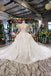 Ball Gown Half Sleeves Lace Bridal Dress with Sequins, Princess Long Wedding Dress INN72