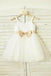 Cute A-line Spaghetti Straps Sleeveless Bowknot Floor-Length Tulle Flower Girl Dresses IN719