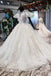 Elegant Ball Gown Big Wedding Dresses, Appliques Bridal Dress with Short Sleeves INN73