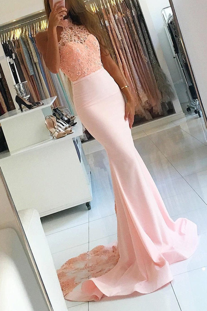 Sexy Backless Mermaid Satin Prom Dress with Train,Long Open Back Evening Dress IN120