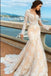 beautiful Lace Mermaid Deep V-Neck Backless Long Sleeves Backless Wedding Dresses IN773