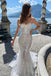 Spaghetti Straps Sweetheart Mermaid Wedding Dress Bohemian Bridal Gown IN1982