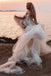 A-line Sweetheart Lace Appliques Bohemian Wedding Dress with Slit IN1978