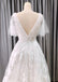 Vintage A Line V Neck Lace Wedding Dress With Flutter Sleeves IN1901