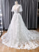 Vintage A Line V Neck Lace Wedding Dress With Flutter Sleeves IN1901