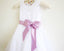 White Lace Lilac Baby Girls Dress, Tulle Flower Girl Dresses With Lilac Sash IN203