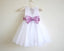 White Lace Lilac Baby Girls Dress, Tulle Flower Girl Dresses With Lilac Sash IN203