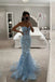 Light Blue Sweetheart Mermaid Long Prom Dresses Formal Evening Dresses IN2022