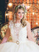 Elegant Off White Lace Appliques A-line Chapel Train Wedding Dresses with Sash INB05