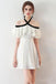 Princess A Line Halter Mini Cocktail Party Dresses With Chiffon Ruffles Short Prom Dresses OKC13