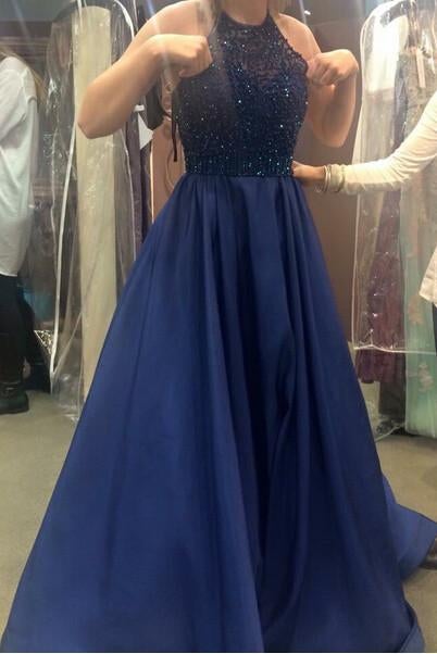 Royal Blue Beading Princess Ball Gown Prom Dress,stunning Sexy Party Dress For Teens IN104