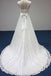 Elegant Bateau A-Line White Lace Long Sleeveless Wedding Dress IN689