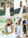 Simple A Line Long Chiffon Backless Lace Beach Wedding Dresses,Bridal Gown ING78