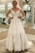 Cheap A-Line V-Neck Chiffon Ivory Wedding Dress with Lace INF93