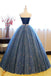 Blue Sweetheart Tulle Long Prom Dress,Ball Gown,Sweet 16 Dress IN682