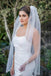 1T Layer Fingertip Length Tulle Wedding Veil with Satin Trim Edge WV3