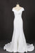 Mermaid V Neck Off White Simple Wedding Dress, Long Bridal Dresses INQ18