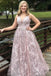 Modest Sleeveless Lace Pink Prom Dresses Long Formal Dresses INO92