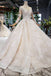 Princess Long Sleeves Ball Gown Lace Wedding Dresses, Long Bridal Dress INN43