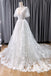 Vintage A Line V Neck Lace Wedding Dress With Flutter Sleeves IN1901