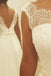 Simple Ivory A Line Backless Chiffon Long Wedding Dress With Lace Top IN527