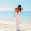 Sexy Backless Beach Bridal Dress,Slit Spaghetti Straps Summer White Wedding Gown IN260