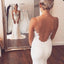 Sexy Mermaid Lace Sheer Back Long Ivory Beach/Coast Wedding Dress IN268