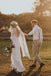 Ivory Wedding Dresses with Batwing Sleeve Lace Backless Bridal Dresses INN89