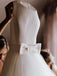 Simple Modest Wedding Gowns With Bownot Cheap Tulle Backless Wedding Dress INF79