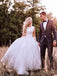 Simple Modest Wedding Gowns With Bownot Cheap Tulle Backless Wedding Dress INF79