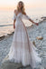 Spaghetti Straps Cold Shoulder  Ivory Tulle V Neck Wedding Dresses INP86