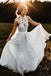 Simple A-Line Halter Sleeveless Chiffon Long Beach Summer Wedding Dress with Lace INH89