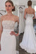 Simple Strapless Mermaid Long Wedding Dress with Sweep Train INL46