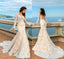 beautiful Lace Mermaid Deep V-Neck Backless Long Sleeves Backless Wedding Dresses IN773