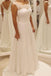 Simple Ivory A Line Backless Chiffon Long Wedding Dress With Lace Top IN527