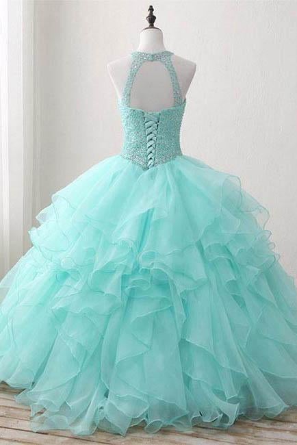 Ball Gown Long Beading Prom Dresses Cheap Formal Women Prom Dresses,Quinceanera Dress IN576