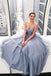 Strapless Sparkle Grey Long Prom Dresses Sweetheart Neck Ball Gown INP3