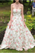 A Line Floral Long Prom Dresses Strapless Beautiful Flower Printed Prom Dresses INR43