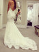 Mermaid Sweetheart Spaghetti Straps Lace Backless Court Train Wedding Dress INB03