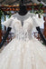 Elegant Ball Gown Big Wedding Dresses, Appliques Bridal Dress with Short Sleeves INN73