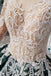 Green Long Sleeves Ball Gown Lace Prom Dress with Appliques, Long Prom Gown INP51